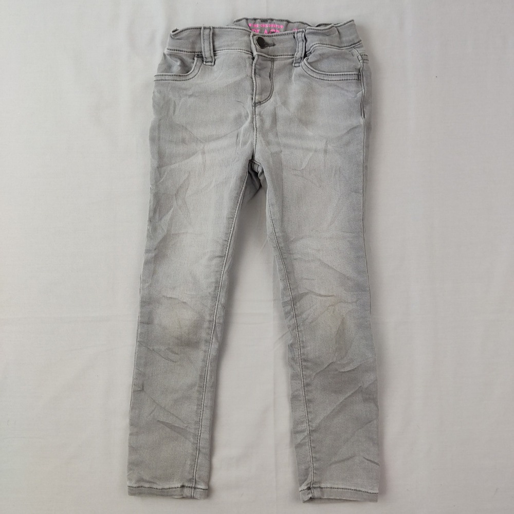 The Childrens Place Jeans Kids 5T Grey Legging Jeans Slim Fit Adjustable Waist